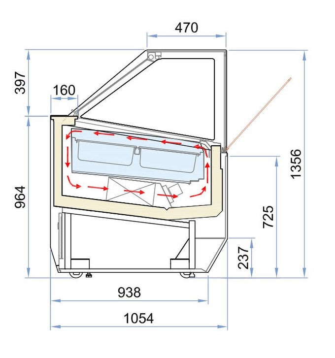 Vitrine à crème glacée millenium 20 1826x1054x1356 mm 1080 L 1.89 kW Combisteel - vue 9 - Vitrine à Glace pro CHR - Cuistéo