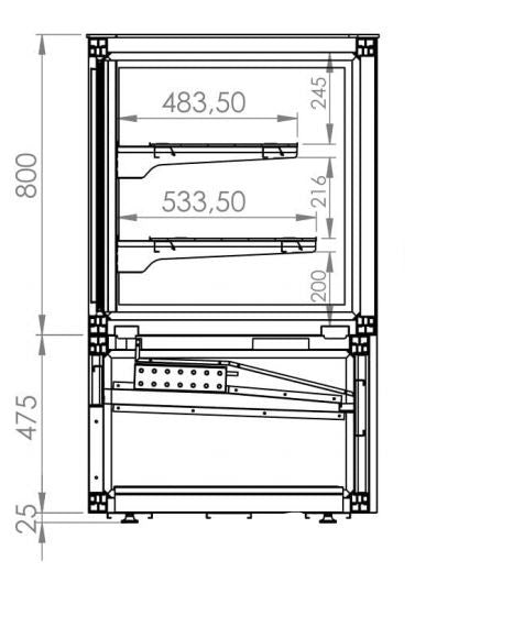 Vitrine réfrigérée 750l 2000x780x1300 mm 0.55 kW Combisteel - vue 6 - Vitrine réfrigérée 4 faces pro CHR - Cuistéo