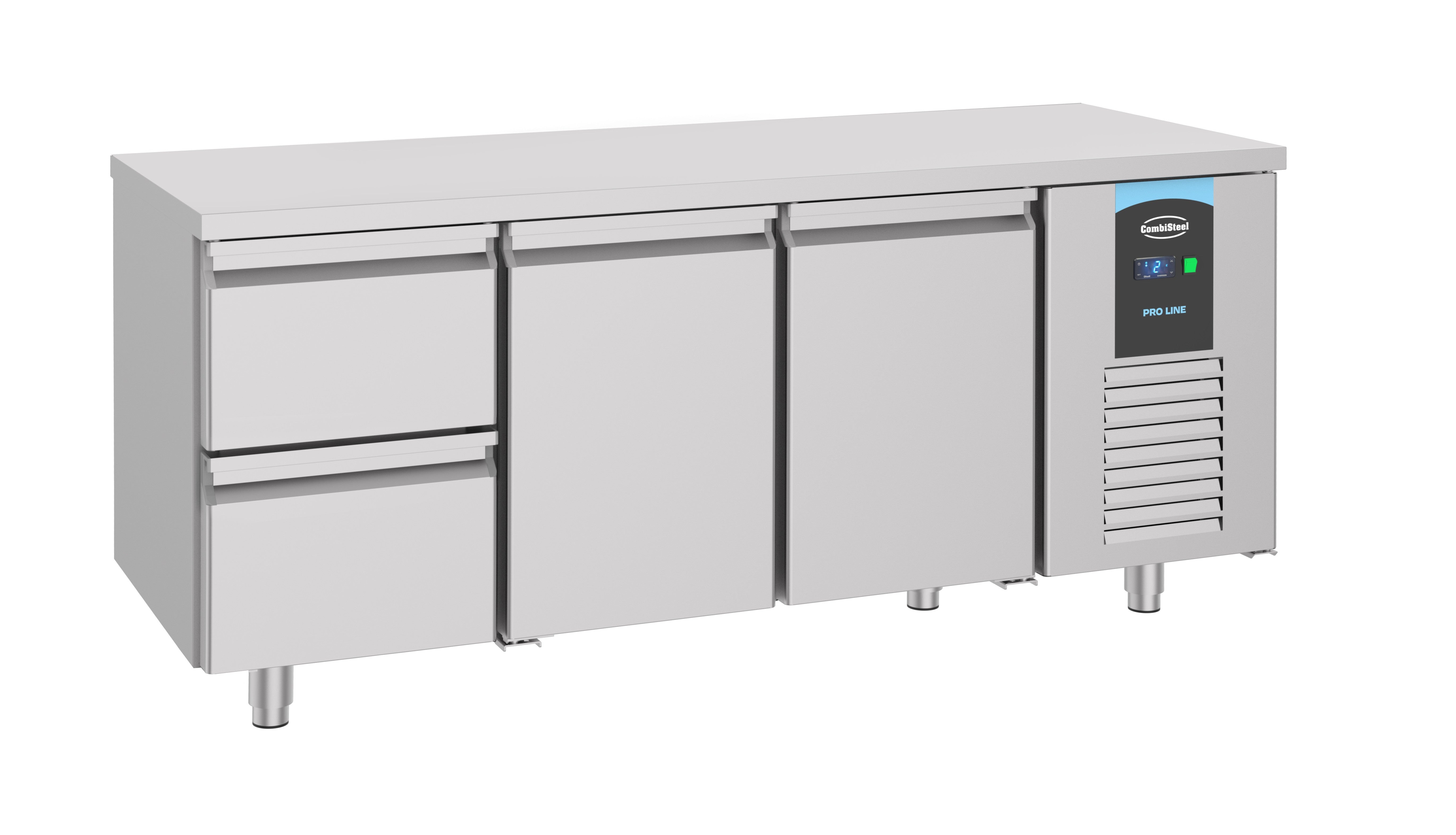 Table réfrigérée 2 portes 2 tiroirs Energy line inox 1865x700x850 mm 474 L 0.227 kW Combisteel - vue 3 - Table réfrigérée positive pro CHR - Cuistéo