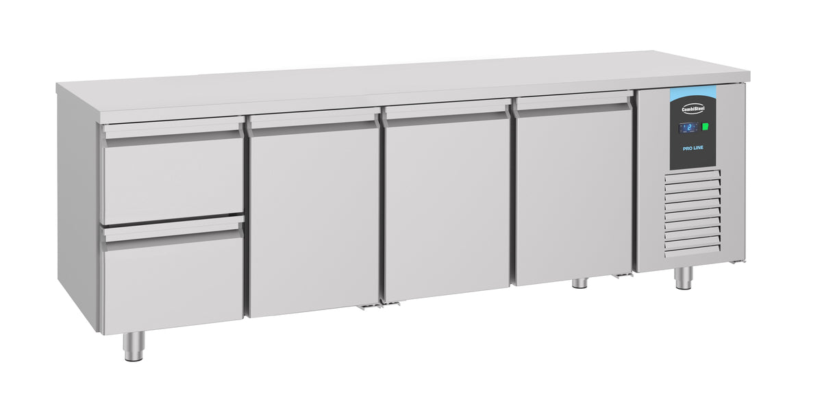 Table réfrigérée 3 portes 2 tiroirs Energy line inox 2330x700x850 mm 632 L 0.308 kW Combisteel - vue 5 - Table réfrigérée positive pro CHR - Cuistéo