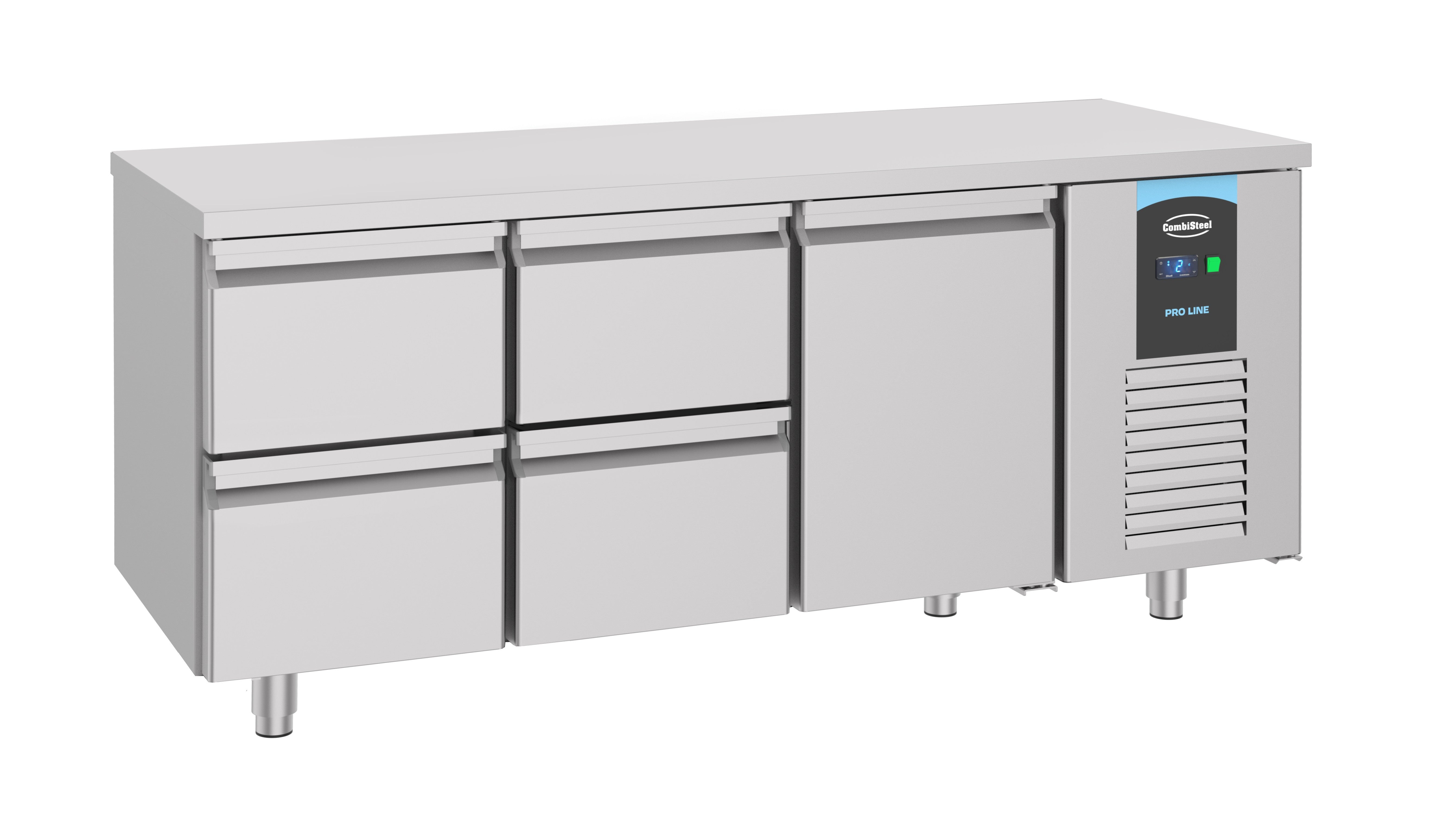 Table réfrigérée 1 porte 4 tiroirs Energy line inox 1865x700x850 mm 474 L 0.227 kW Combisteel - vue 5 - Table réfrigérée positive pro CHR - Cuistéo