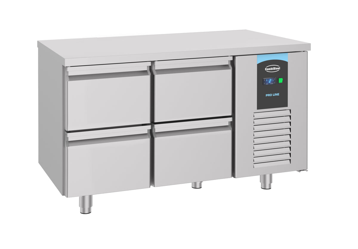 Table réfrigérée 4 tiroirs Energy line inox 1400x700x850 mm 281 L 0.213 kW Combisteel - vue 3 - Table réfrigérée positive pro CHR - Cuistéo