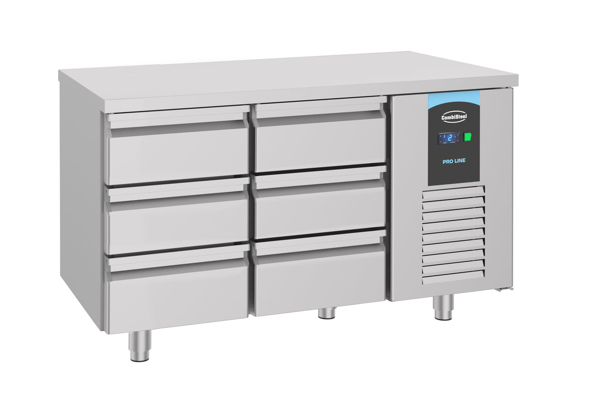 Table réfrigérée 6 tiroirs Energy line inox 1400x700x850 mm 281 L 0.213 kW Combisteel - vue 3 - Table réfrigérée positive pro CHR - Cuistéo