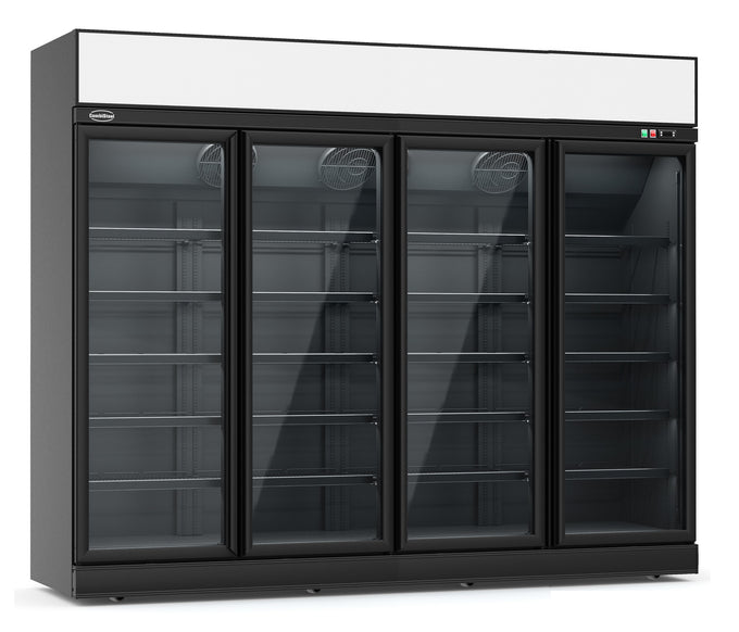 Congélateur 4 portes en verre noir capacité 2060L refroidissement statique 20 grilles 2508x710x2092 mm 1.57 kW Combisteel - vue 2 - Armoire réfrigérée négative pro CHR - Cuistéo