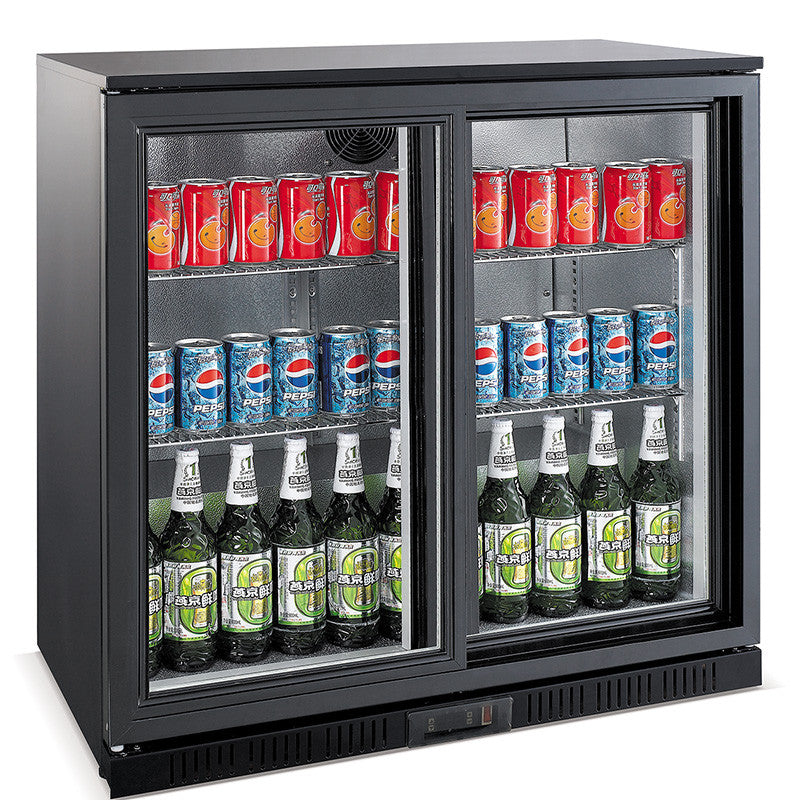 Arrière bar réfrigérée noir 2 portes coulissantes 900x520x900 mm 208 L 0.23 kW Combisteel - vue 3 - Arrière-bar réfrigéré pro CHR - Cuistéo