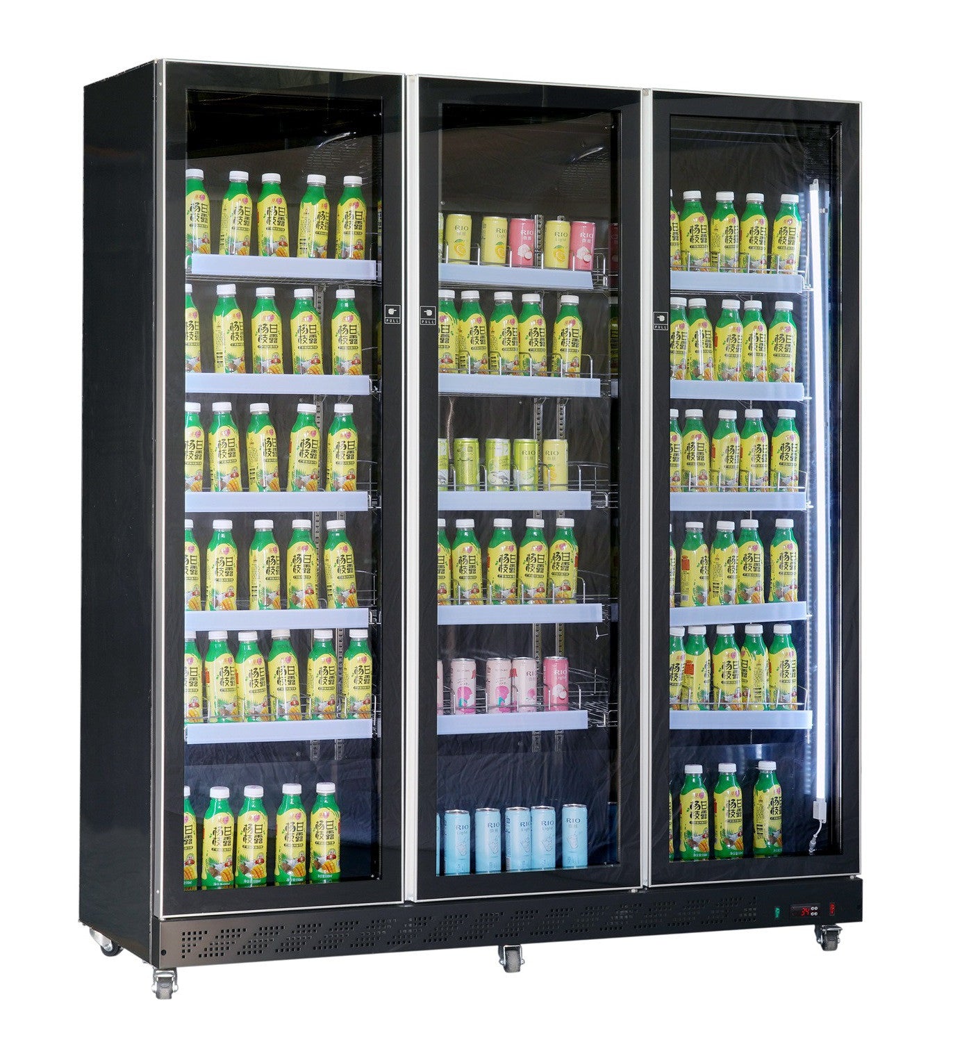Réfrigérateur 3 portes en verre noir 1680x600x1980 mm 1173 L 0.58 kW Combisteel - vue 2 - Armoire à boissons pro CHR - Cuistéo