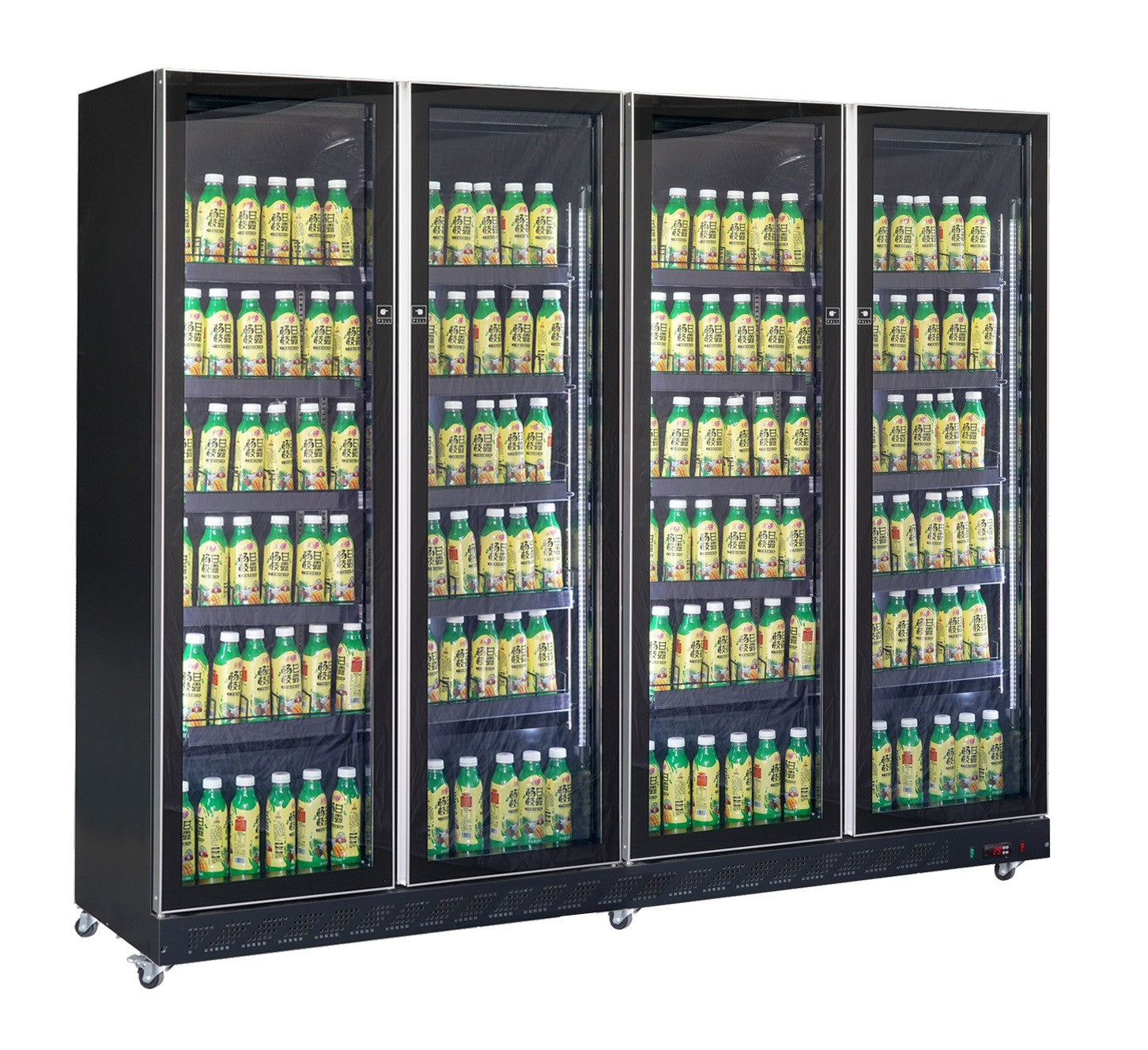 Réfrigérateur 4 portes en verre noir 2240x600x1980 mm 1608 L 0.65 kW Combisteel - vue 2 - Armoire à boissons pro CHR - Cuistéo
