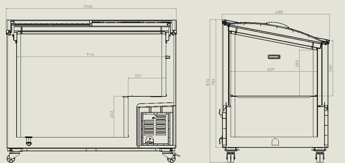 Congélateur bahut couvercle en verre 297 l 1043x659x879 mm 0.13 kW Combisteel - vue 4 - Congélateur Vitré pro CHR - Cuistéo