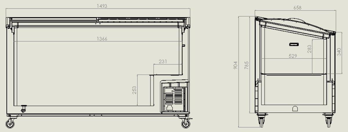 Congélateur bahut couvercle en verre 461 l 1494x659x879 mm 0.19 kW Combisteel - vue 16 - Congélateur Vitré pro CHR - Cuistéo