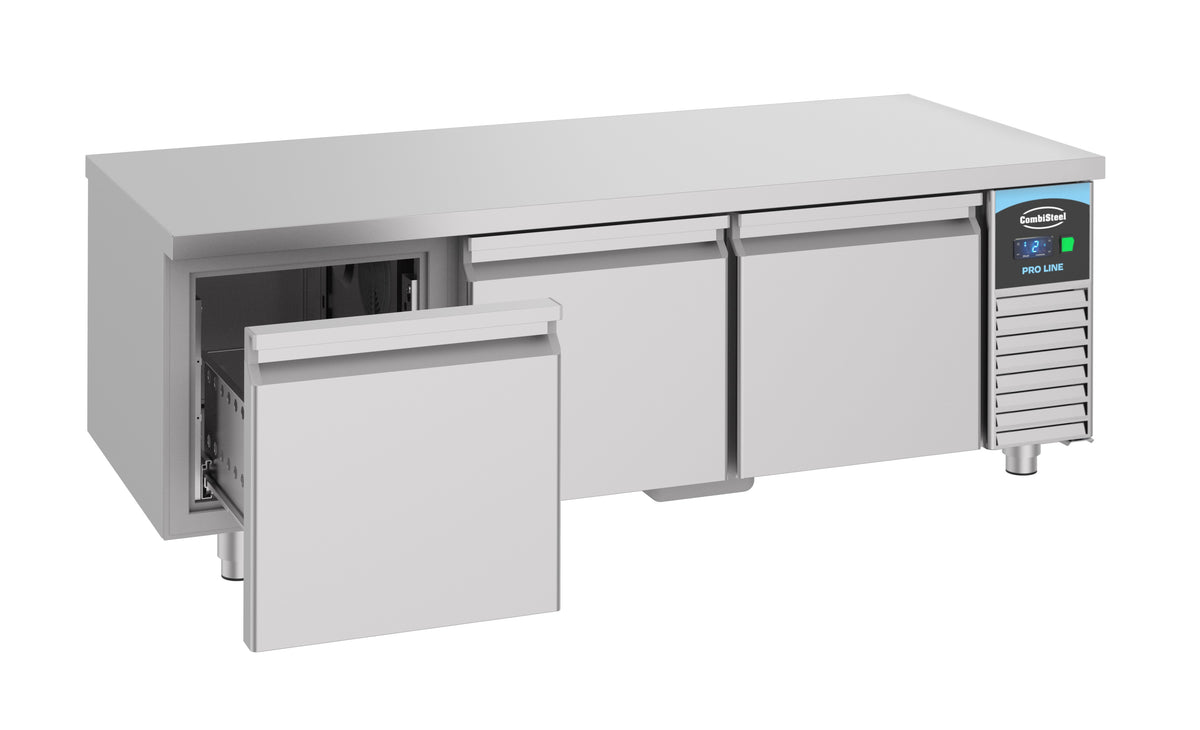 Table réfrigérée 600 haute 3 tiroirs inox 1600x700x600 mm 280 L 0.23 kW Combisteel - vue 5 - Soubassement Réfrigéré pro CHR - Cuistéo