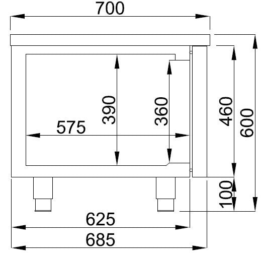 Table réfrigérée 600 haute 3 tiroirs inox 1600x700x600 mm 280 L 0.23 kW Combisteel - vue 6 - Soubassement Réfrigéré pro CHR - Cuistéo