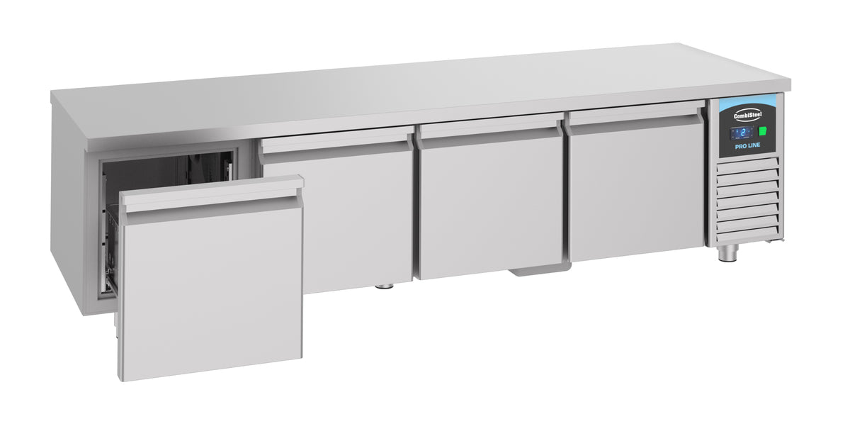 Table réfrigérée 600 haute 4 tiroirs inox 2130x700x600 mm 360 L 0.35 kW Combisteel - vue 5 - Soubassement Réfrigéré pro CHR - Cuistéo