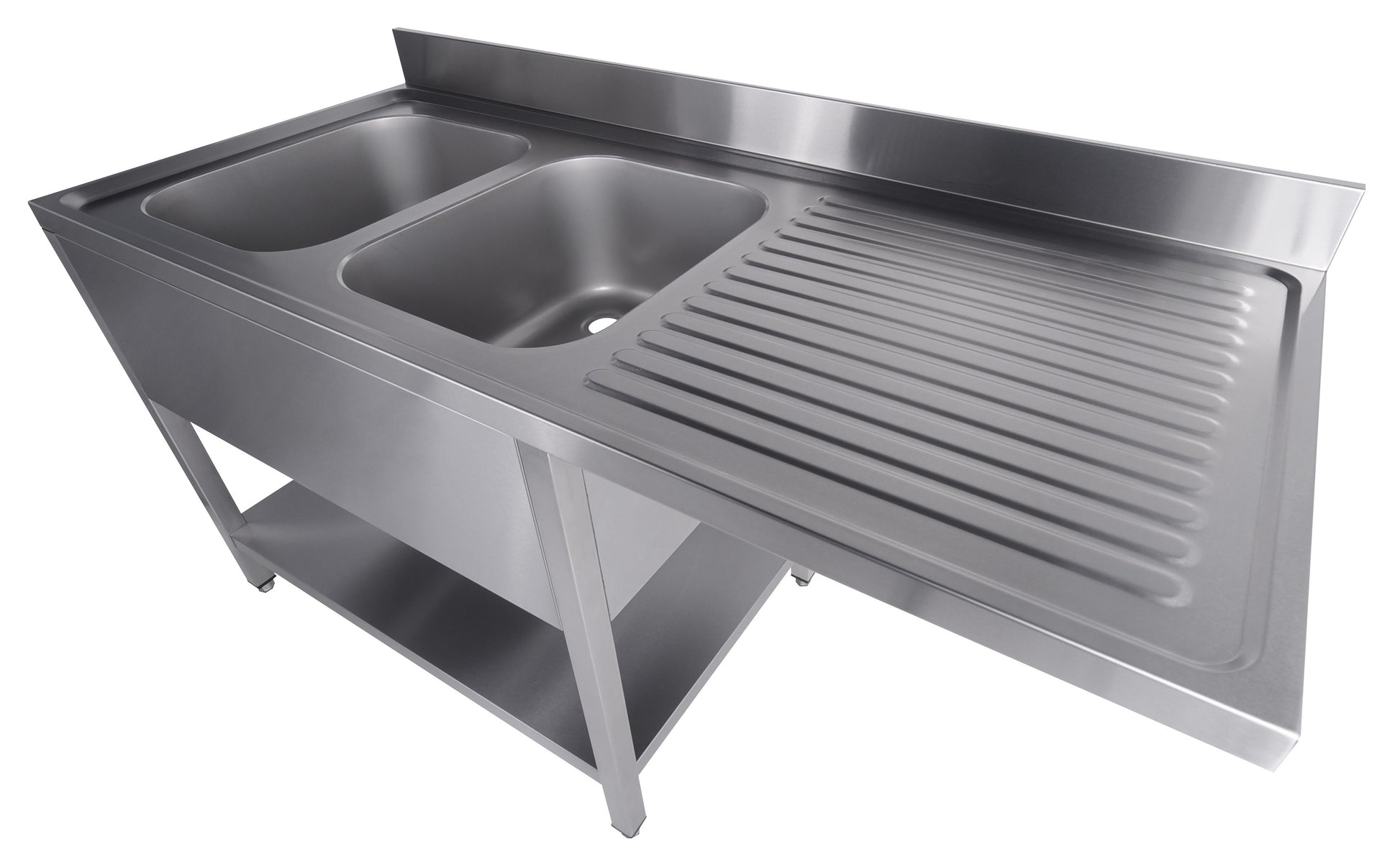 700 bloc-évier étagère lave-vaisselle démontable 2 à gauche 1600 inox 400x700x300 mm Combisteel - vue 5 - Plonge inox lave-vaisselle pro CHR - Cuistéo