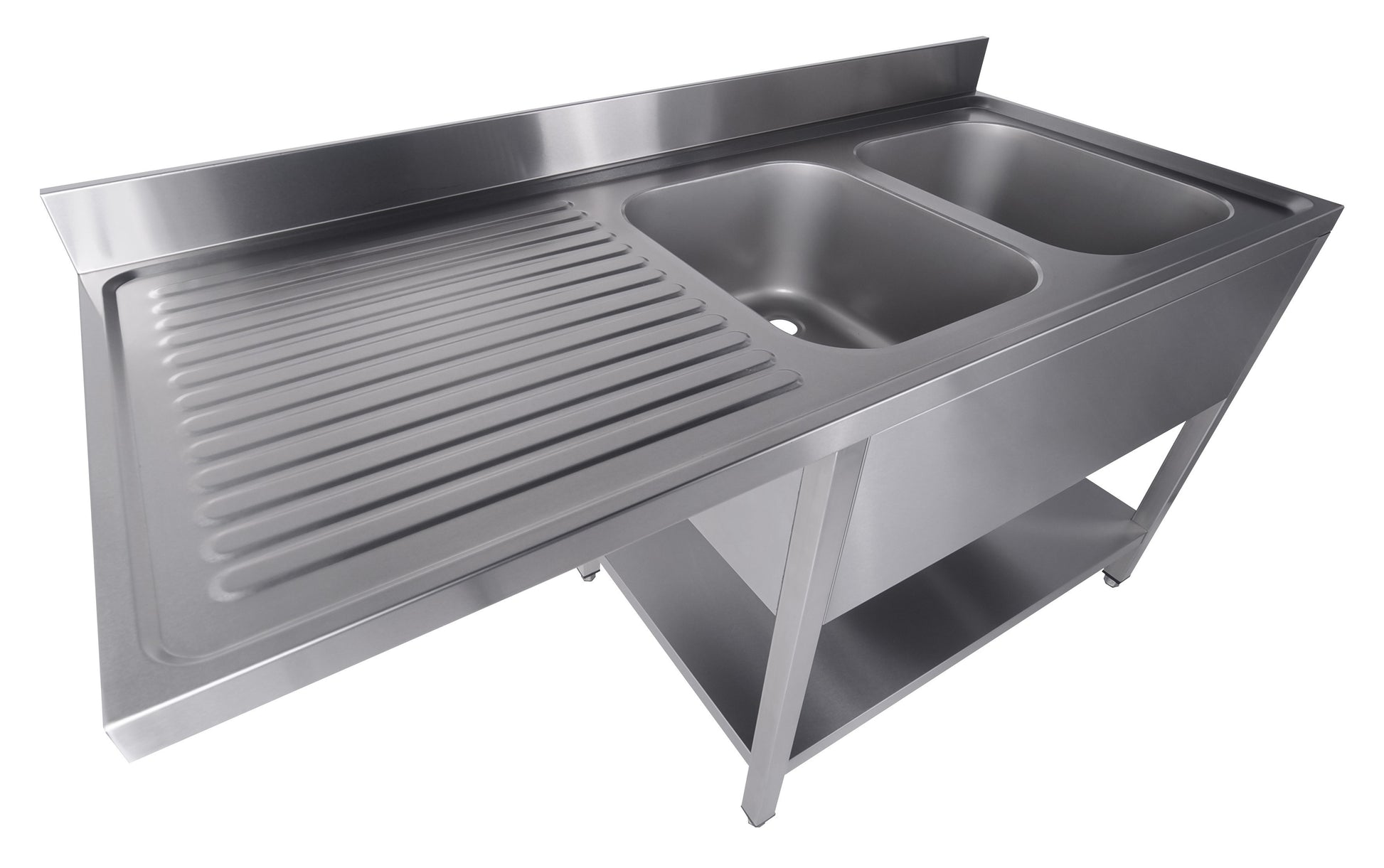 700 bloc-évier étagère lave-vaisselle démontable 2 à droite 1600 inox 400x700x300 mm Combisteel - vue 5 - Plonge inox lave-vaisselle pro CHR - Cuistéo