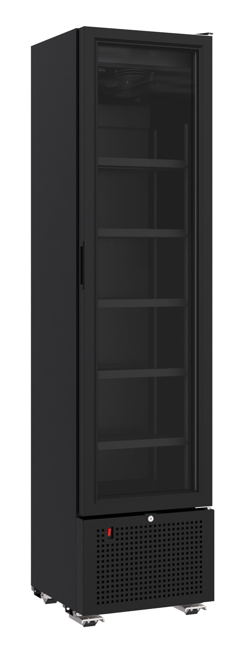 Réfrigérateur 1 porte en verre noir 221L avec éclairage LED et ventilation 450x497x1881 mm 0.21 kW Combisteel - vue 3 - Armoire réfrigérée positive pro CHR - Cuistéo