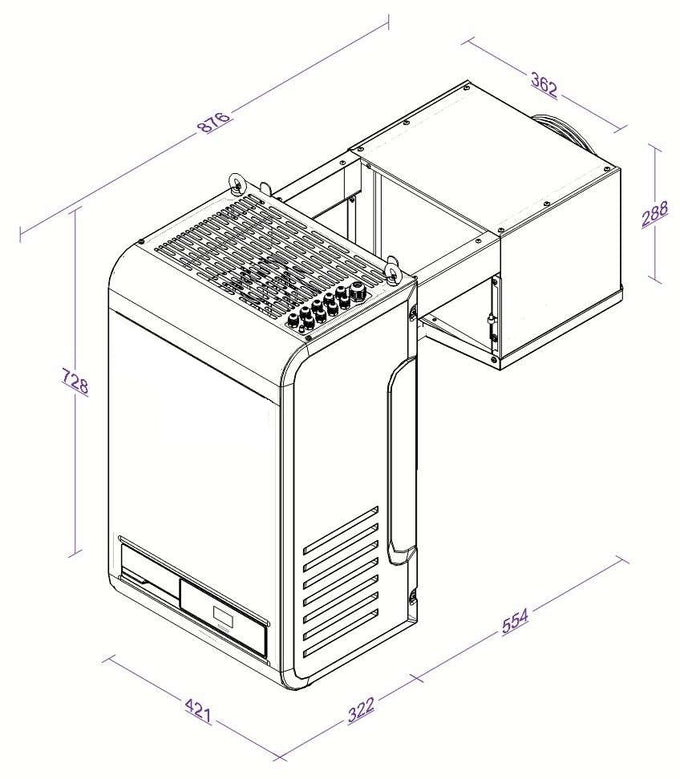 Unité de refroidissement type négatif 4.2-7.4 m3 421x876x728 mm 4.2 L 0.91 kW Combisteel - vue 6 - Groupe Négatif pro CHR - Cuistéo