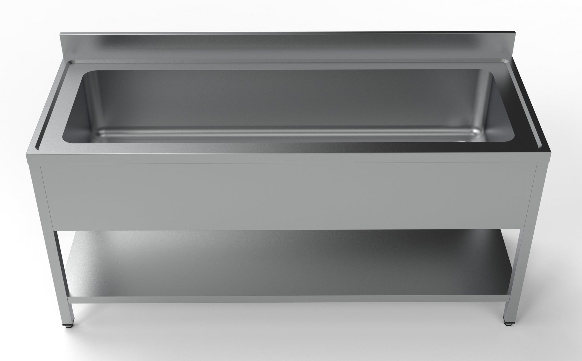 Bloc-évier 1800 1600x700x300 mm Combisteel - vue 4 - Table inox avec étagère pro CHR - Cuistéo