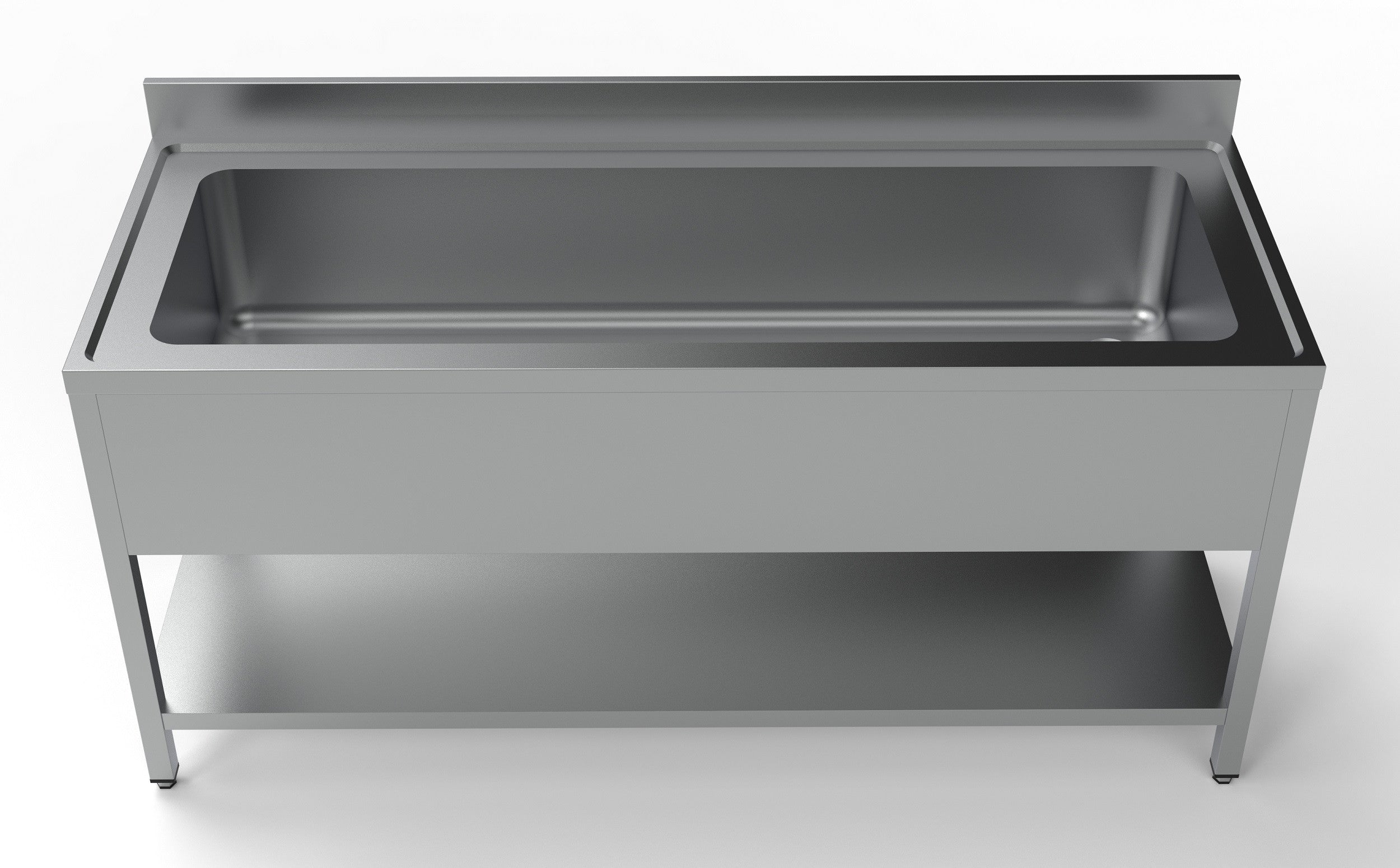 Bloc-évier 1800 1600x700x300 mm Combisteel - vue 4 - Table inox avec étagère pro CHR - Cuistéo