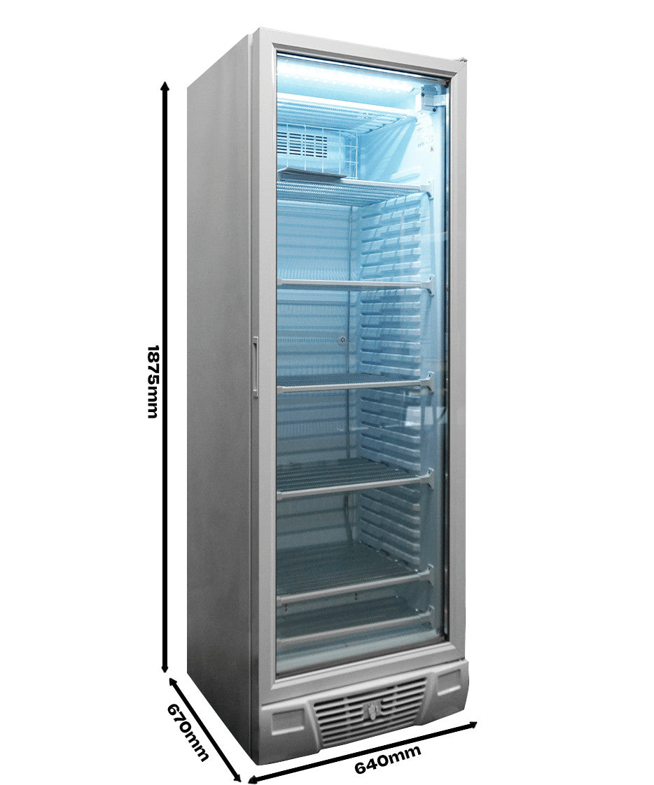 Congélateur 1 porte en verre 382L avec vitrage chauffant LED 5 grilles statique 640x670x1875 mm 0.67 kW Combisteel - vue 5 - Armoire réfrigérée négative pro CHR - Cuistéo