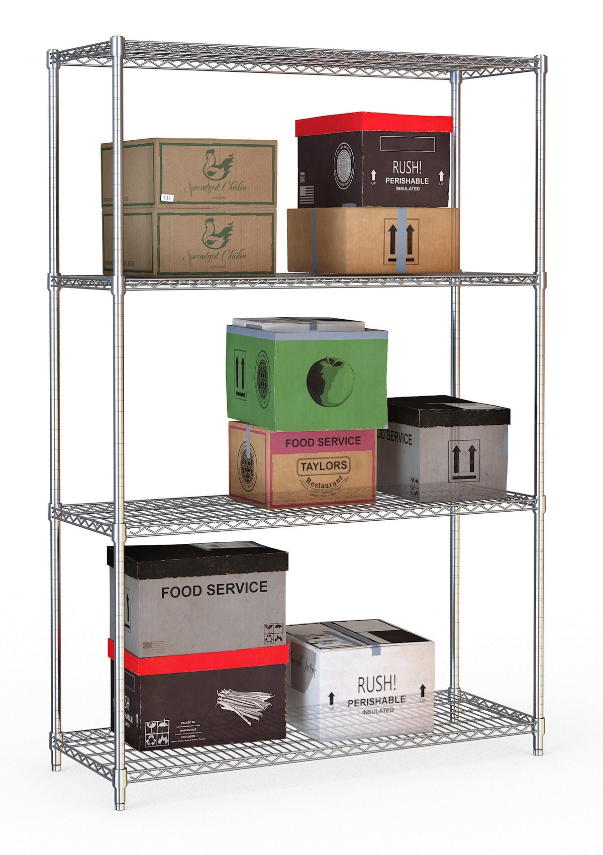 Étagères 4 niveaux 1200 démontable inox 1200x450x1800 mm 250 L Combisteel - vue 4 - Rayonnage de Chambre Froide pro CHR - Cuistéo