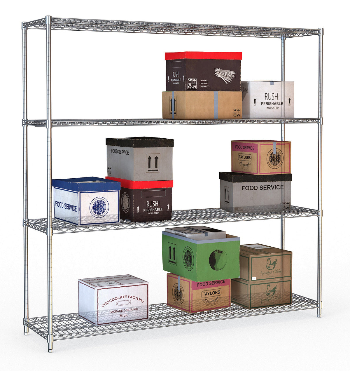 Étagères 4 niveaux 1800 démontable inox 1800x450x1800 mm 250 L Combisteel - vue 4 - Rayonnage de Chambre Froide pro CHR - Cuistéo