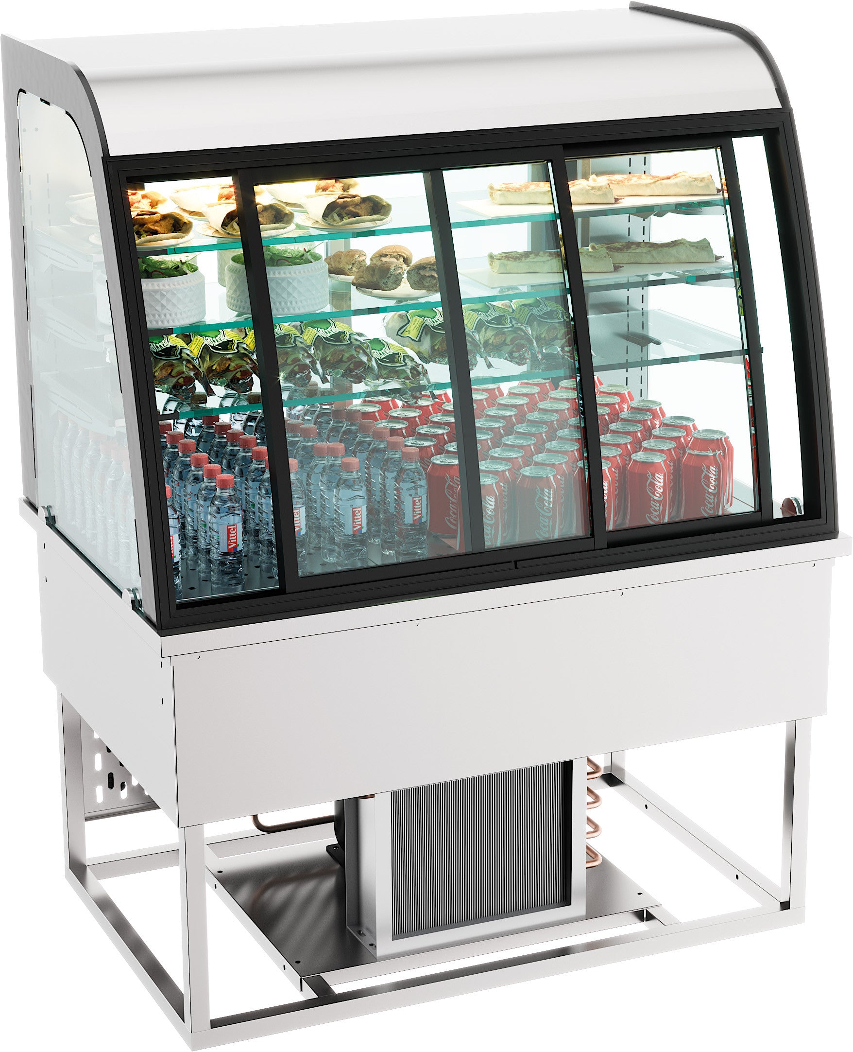 Drop-in vitrine réfrigérée 200l portes coulissantes 1400x700x850 mm 0.56 kW Combisteel - vue 2 - Plan Réfrigéré Drop-In pro CHR - Cuistéo