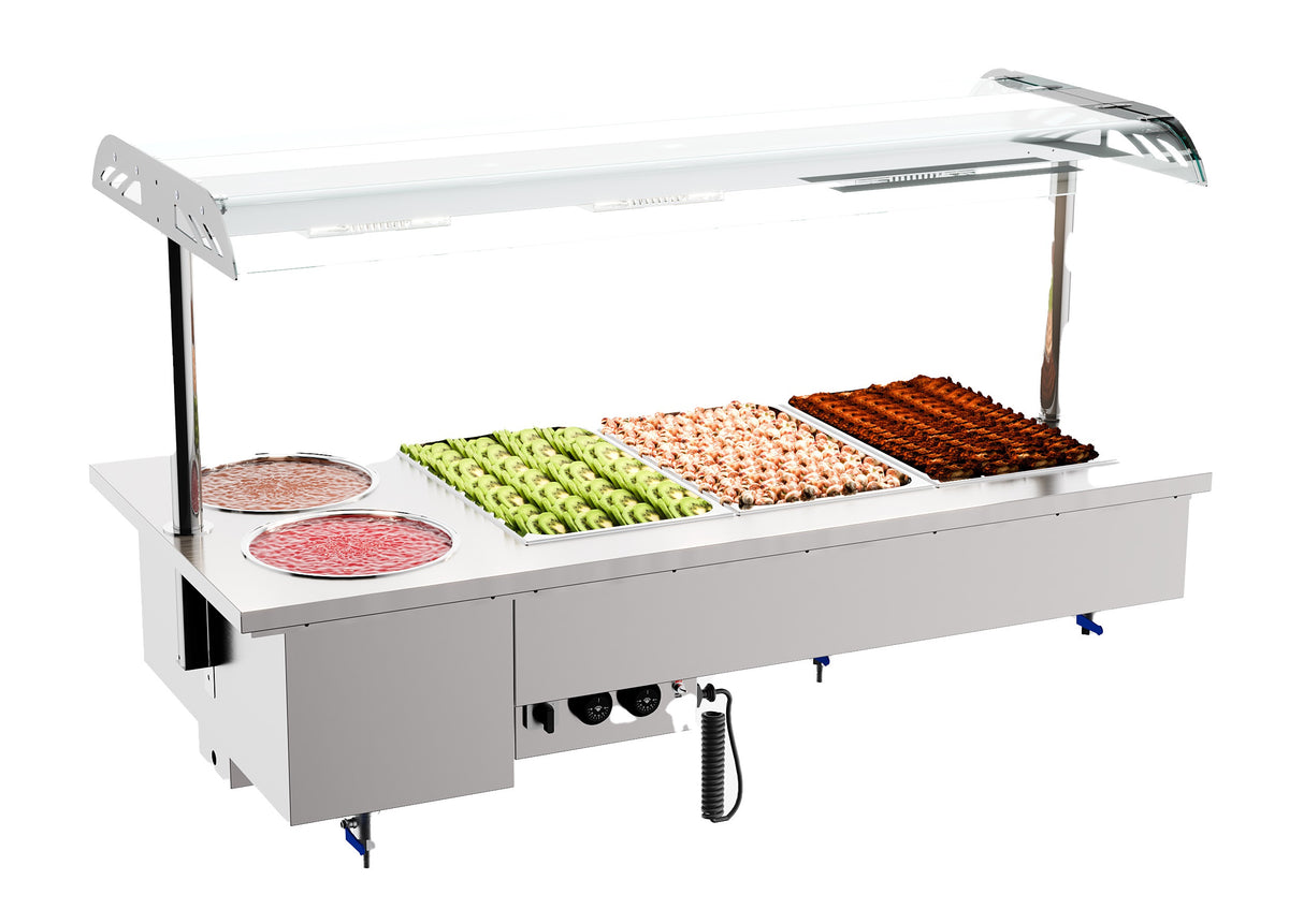 Drop-in bain-marie avec bols 3/1 1500x700x1050 mm 17 L 1.5 kW Combisteel - vue 2 - Bain-Marie Drop-In pro CHR - Cuistéo