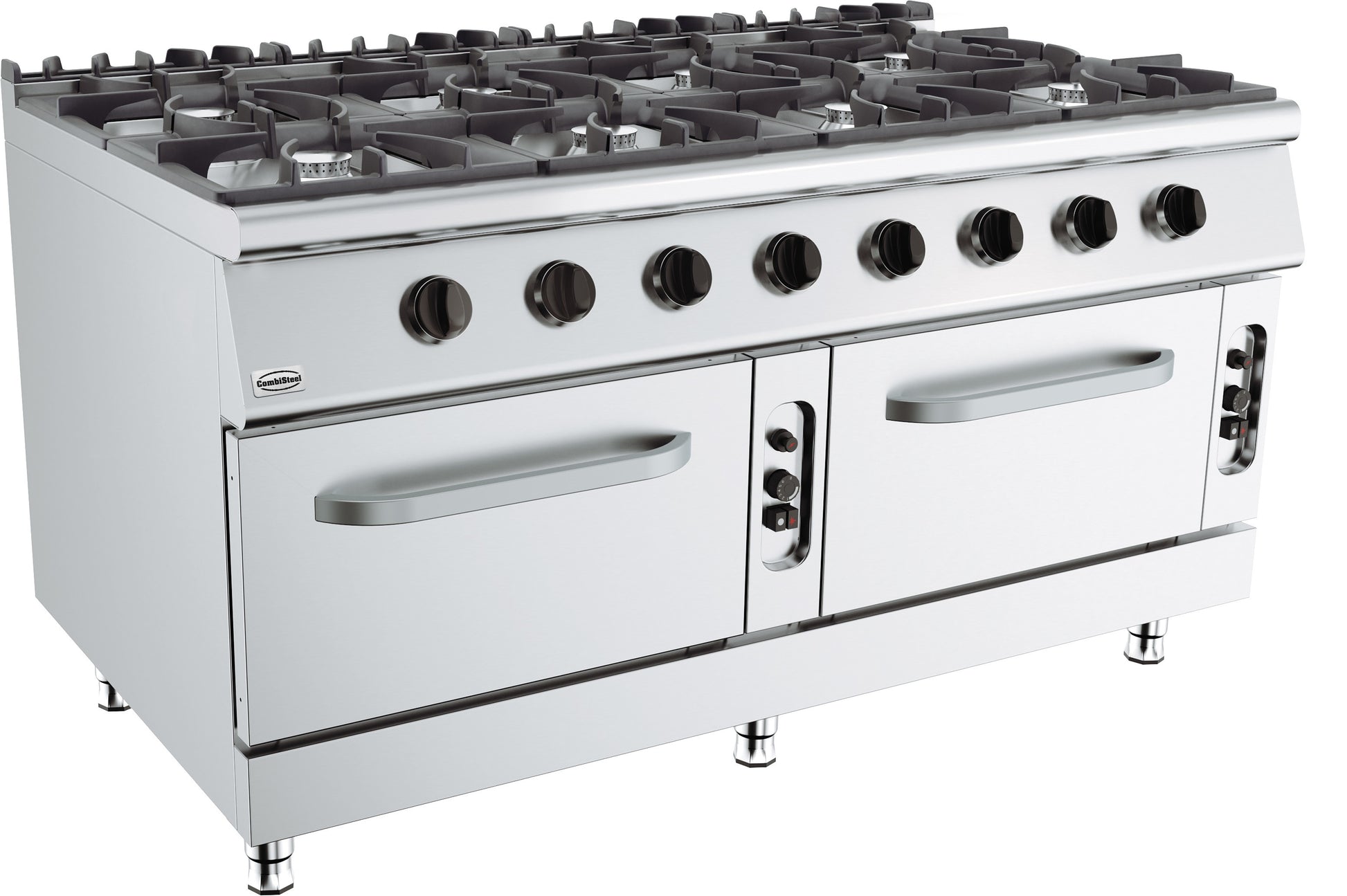 Cuisinière à gaz 8 bruleurs avec four à gaz 1600x900x900 mm 8 L 80 kW Combisteel - vue 2 - Four mixte pro CHR - Cuistéo