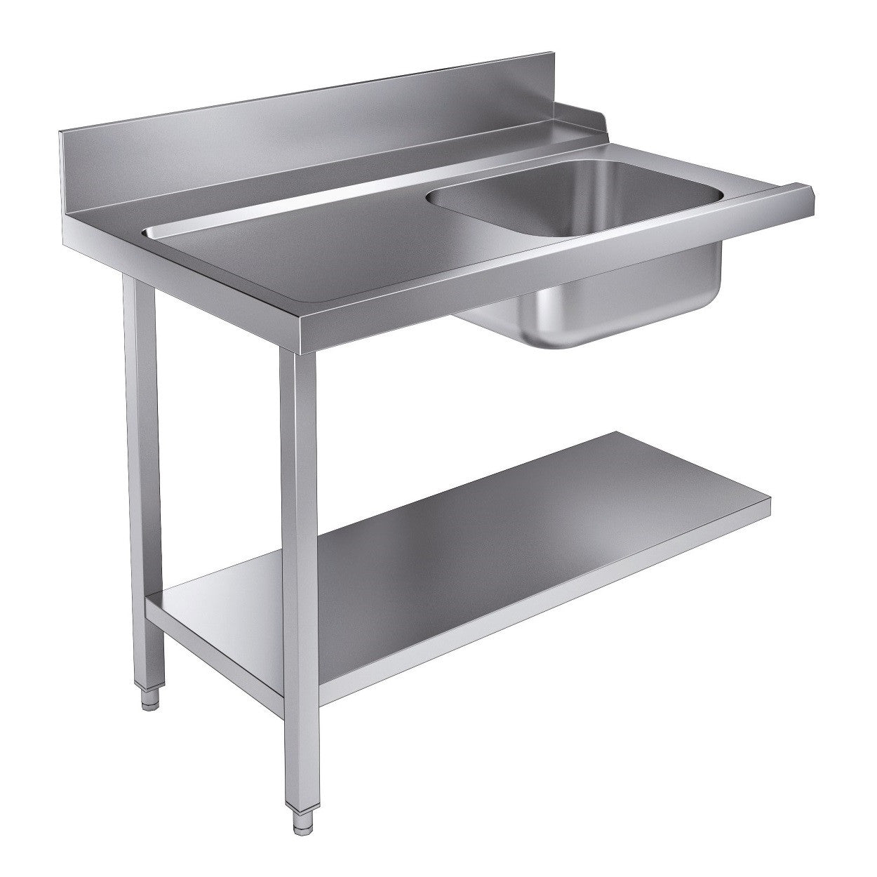 Table d'approvisionement étagère 1200 à gauche inox 1200x750x900 mm Combisteel - vue 2 - Table entrée/sortie pro CHR - Cuistéo