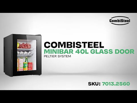 Minibar 40L porte en verre système Peltier modèle de table noir inox 405x443x545 mm 0.06 kW Combisteel - vue 16 - Mini armoire réfrigérée pro CHR - Cuistéo