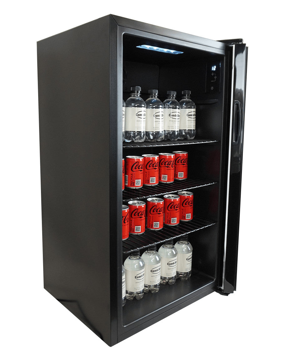 Mini vitrine réfrigérée 80L - +3/+10°C - LED - 4 grilles - Économie d'énergie - Noir 474x440x840 mm 0.085 kW Combisteel - vue 12 - Mini armoire réfrigérée pro CHR - Cuistéo