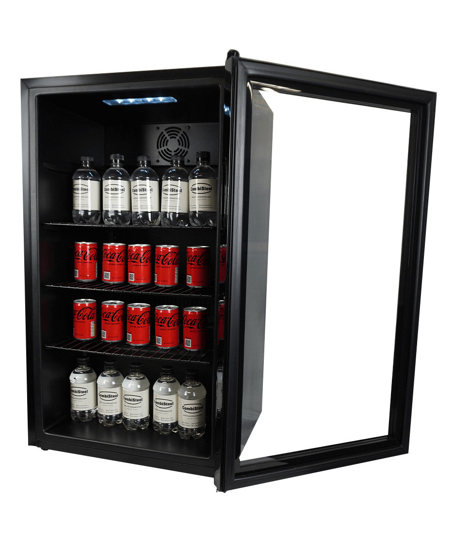 Mini vitrine réfrigérée 80L - +3/+10°C - LED - 4 grilles - Économie d'énergie - Noir 474x440x840 mm 0.085 kW Combisteel - vue 13 - Mini armoire réfrigérée pro CHR - Cuistéo