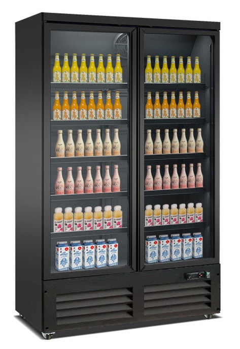 Réfrigérateur 2 portes en verre noir CEB-1200rBL 1250x705x2050 mm 1000 L 0.48 kW Combisteel - vue 2 - Armoire à boissons pro CHR - Cuistéo