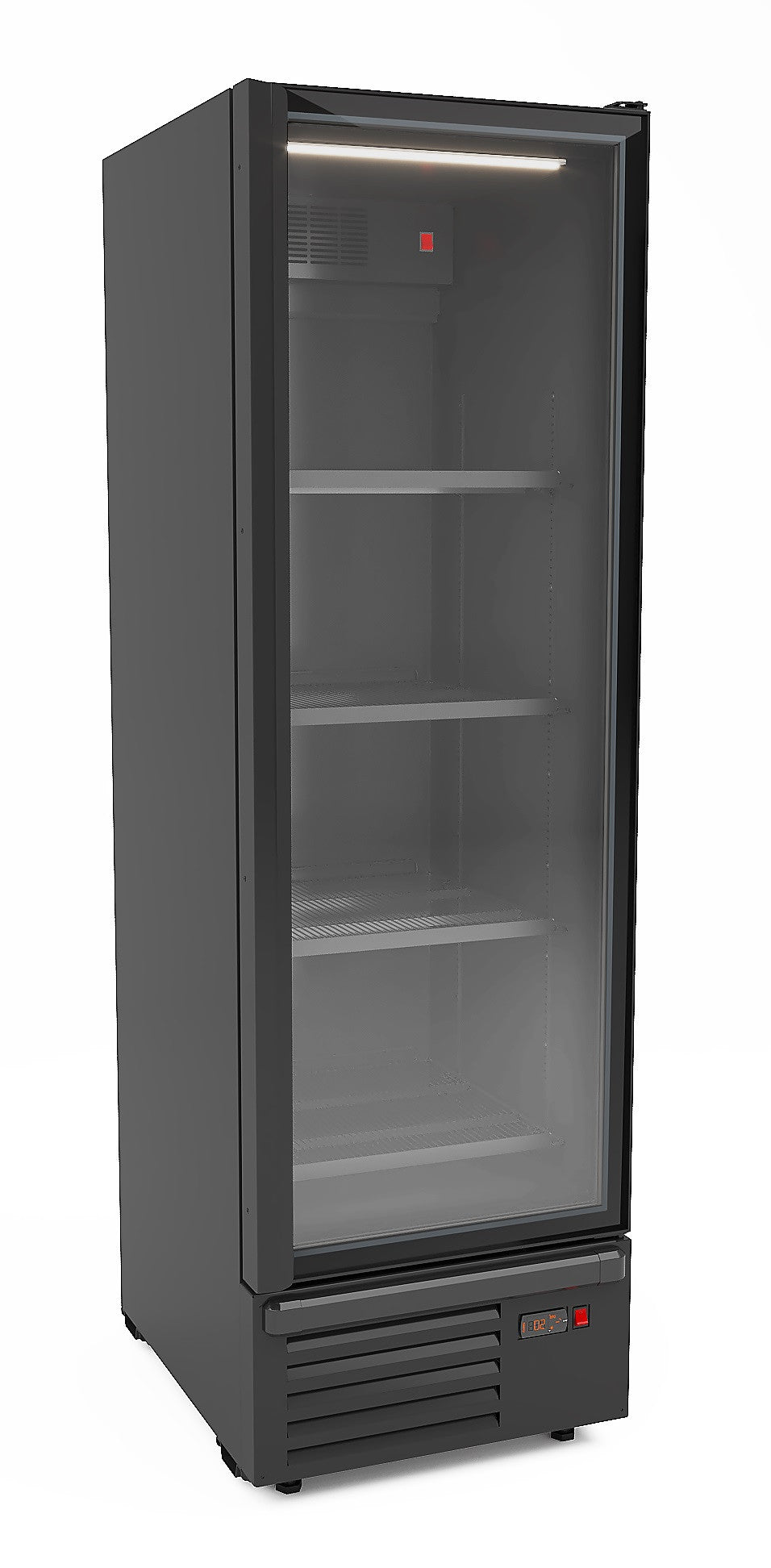 Réfrigérateur 550 litres - noir 1 porte en verre avec 4 grilles 630x840x2140 mm Combisteel - vue 2 - Vitrine réfrigérée murale pro CHR - Cuistéo