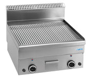 Plancha à Gaz - Table - Plaque Nervurée - 600x510 mm - 10.2 kW - 2 Zones - 150-300°C inox Saro - Plancha gaz professionnel CHR - matériel cuisine pro - Cuistéo