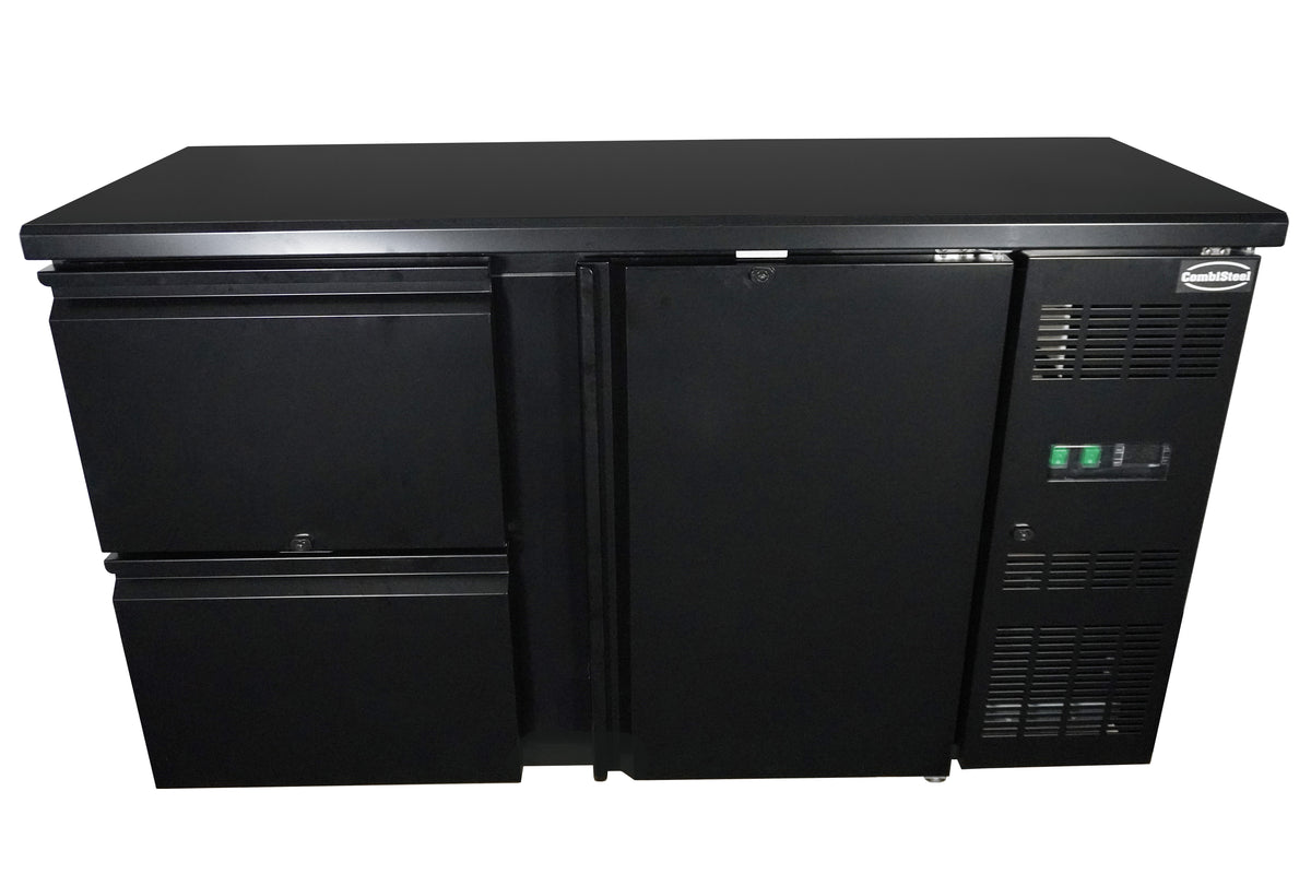 Arrière bar réfrigérée noir 1 porte et 2 tiroirs 1462x513x860 mm 350 L 0.28 kW Combisteel - vue 3 - Arrière-bar réfrigéré pro CHR - Cuistéo