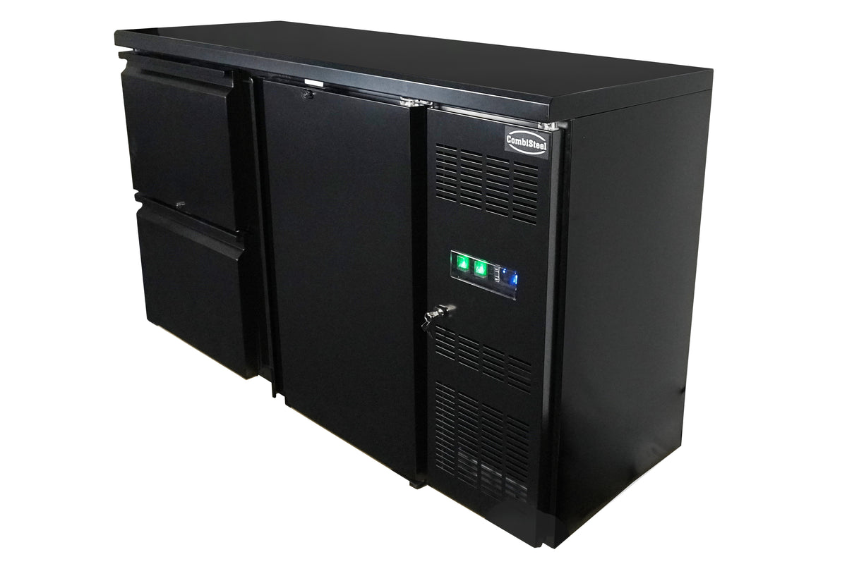 Arrière bar réfrigérée noir 1 porte et 2 tiroirs 1462x513x860 mm 350 L 0.28 kW Combisteel - vue 4 - Arrière-bar réfrigéré pro CHR - Cuistéo