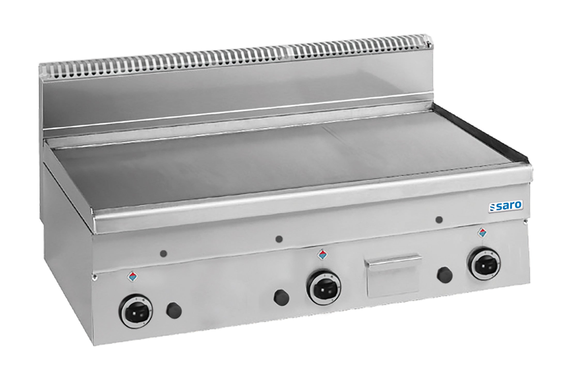 Plancha à Gaz - Table - Plaque Mixte - 1000x510 mm - 15.3 kW - 3 Zones - 150-300°C inox Saro - Plancha gaz professionnel CHR - matériel cuisine pro - Cuistéo