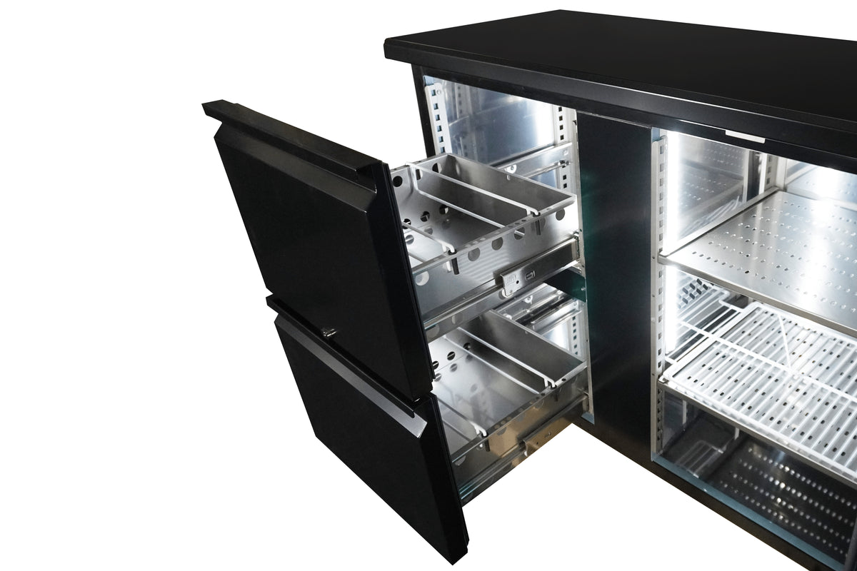Arrière bar réfrigérée noir 2 portes et 2 tiroirs 2002x513x860 mm 537 L 0.28 kW Combisteel - vue 5 - Arrière-bar réfrigéré pro CHR - Cuistéo