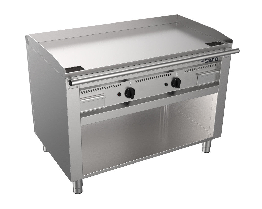 Grill Teppanyaki - Gaz - 2 zones - 11.6 kW - Température 240°C - TED2/120 G Saro - Plancha Teppanyaki professionnel CHR - matériel cuisine pro - Cuistéo