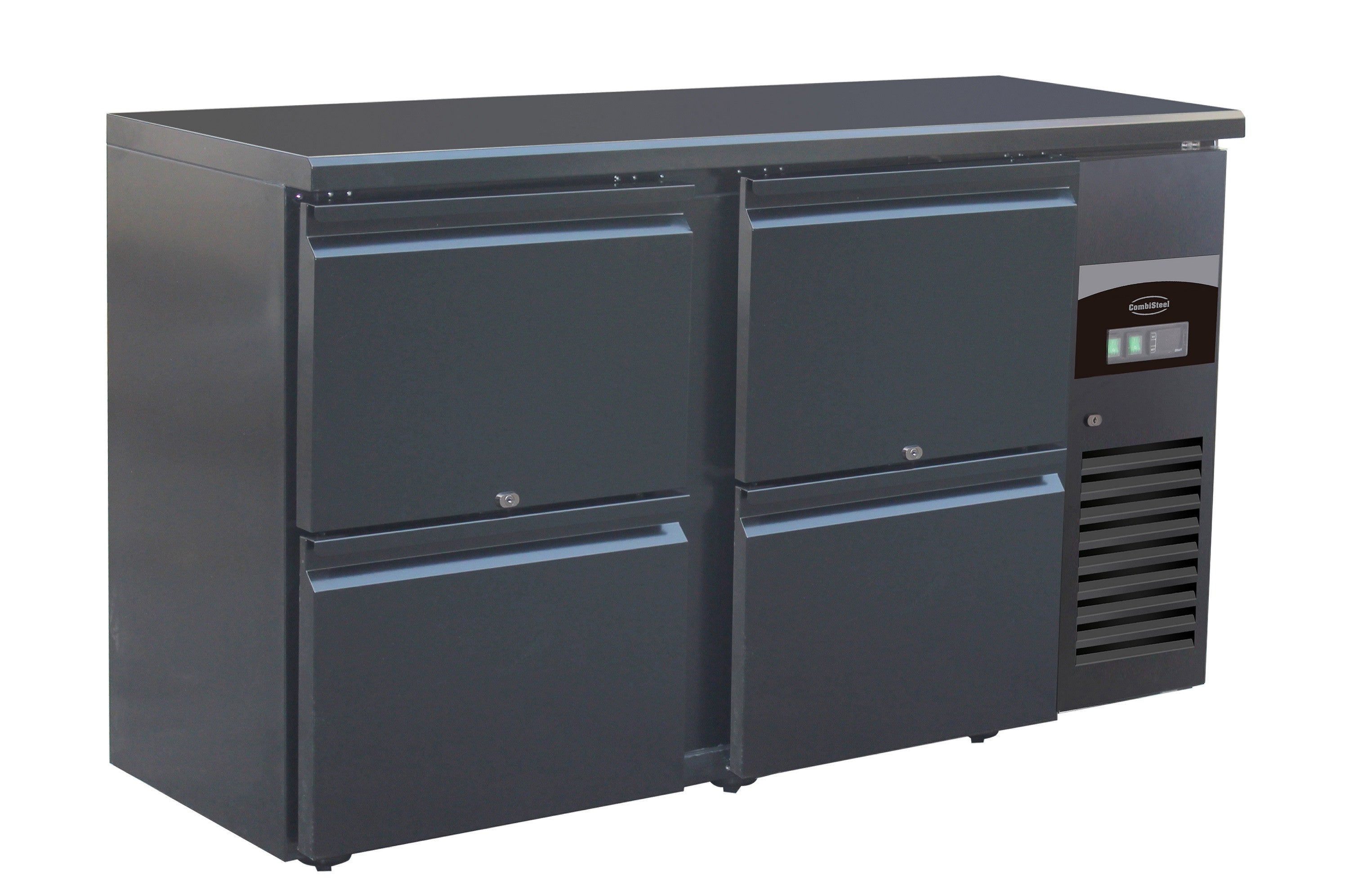 Arrière bar réfrigérée noir 4 tiroirs 1462x513x860 mm 350 L 0.28 kW Combisteel - vue 2 - Arrière-bar réfrigéré pro CHR - Cuistéo