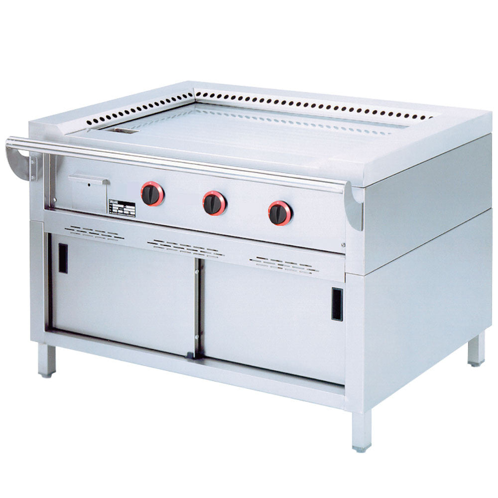 Plaque teppanyaki gaz 3 x 7 kw sur armoire - Diamond