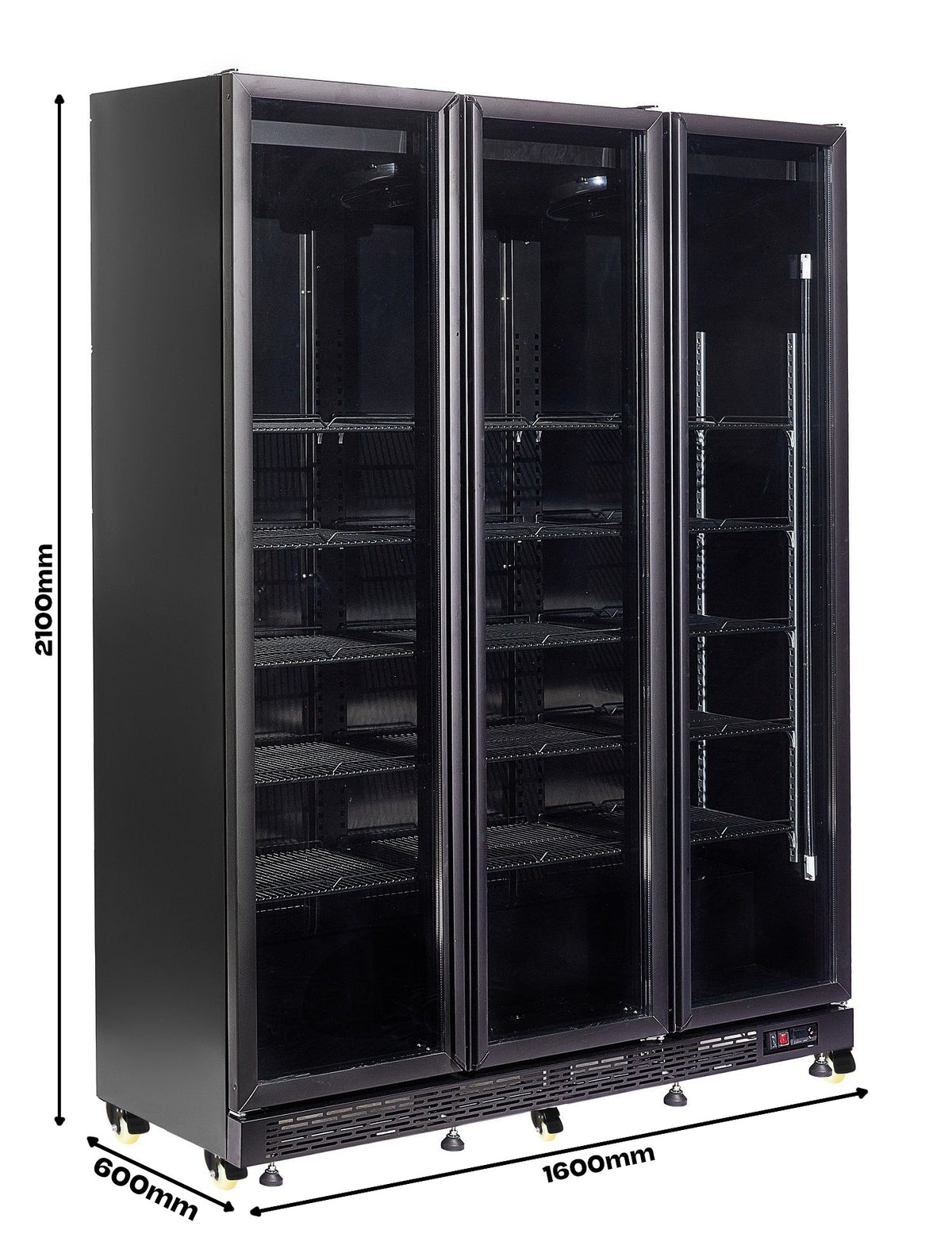 Armoire réfrigérée positive 3 portes en verre noir avec chauffage - 1600mm 08kW 1200 L Combisteel - vue 18 - Armoire réfrigérée positive pro CHR - Cuistéo