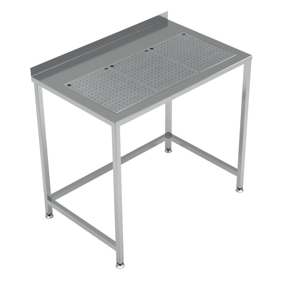 Table inox avec bac égouttage intégré - 1000 x 650 - Combisteel