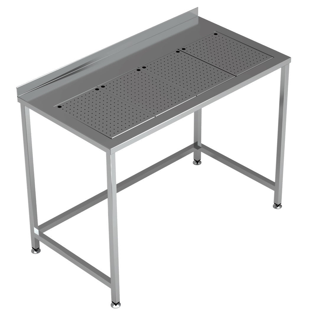 Table inox avec bac égouttage - 1200 x 650 - Combisteel