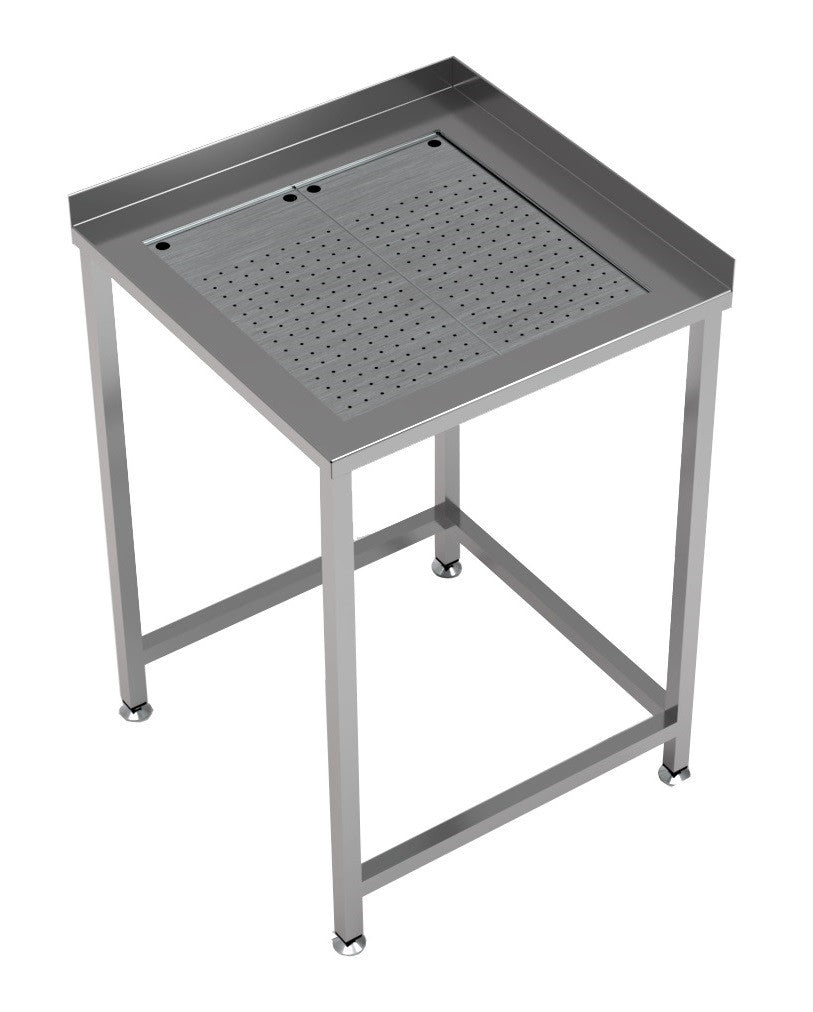Table d'angle avec bac égouttage - 650 x 650 - Combisteel