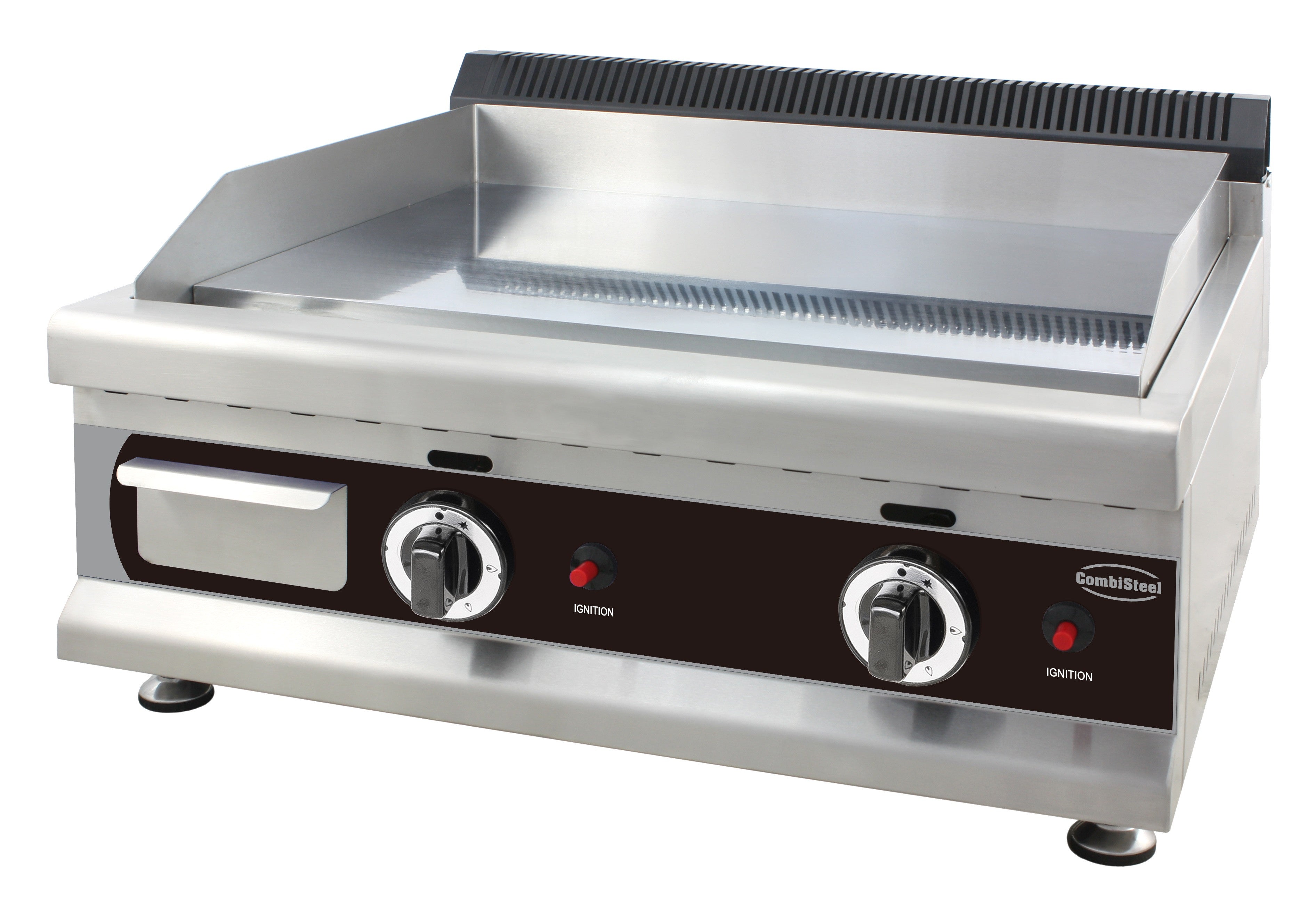 Plancha à gaz chromée 2 brûleurs 650 - Combisteel