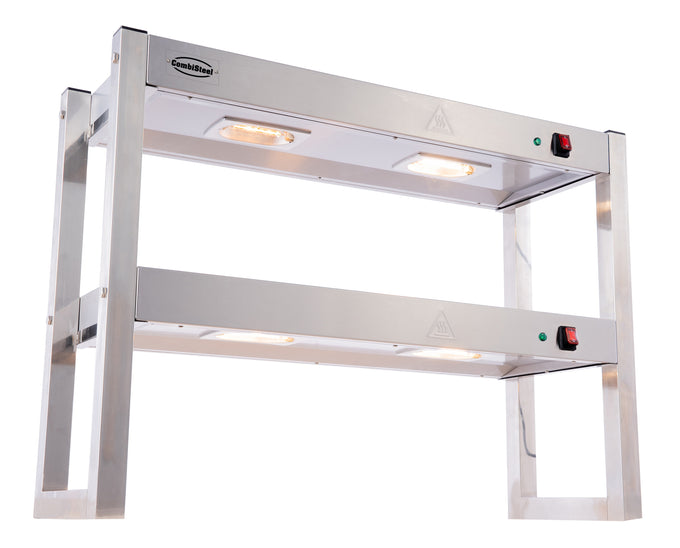Etagère halogène chauffante 2 niveaux - L 900 x P 300 x H 650 mm - Combisteel