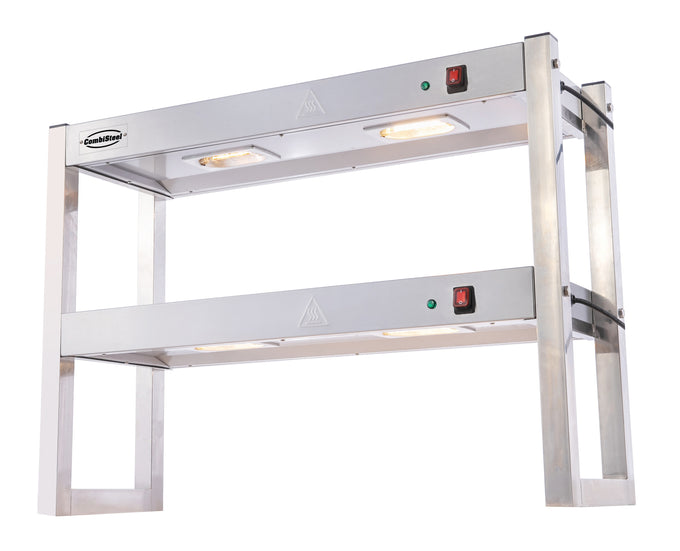 Etagère halogène chauffante 2 niveaux - L 900 x P 300 x H 650 mm - Combisteel