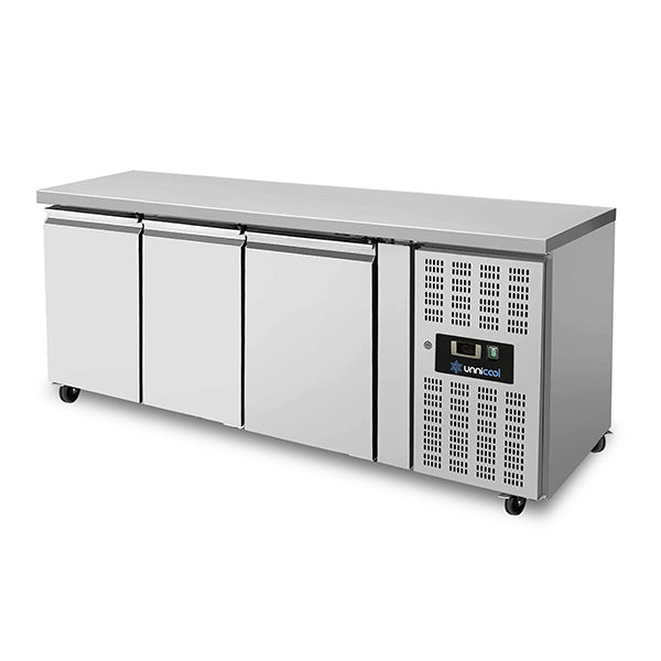 Table réfrigérée négative 3 portes GN 1/1 402 L sans dosseret - L 1790 x P 700 x H 850 mm - Unninox